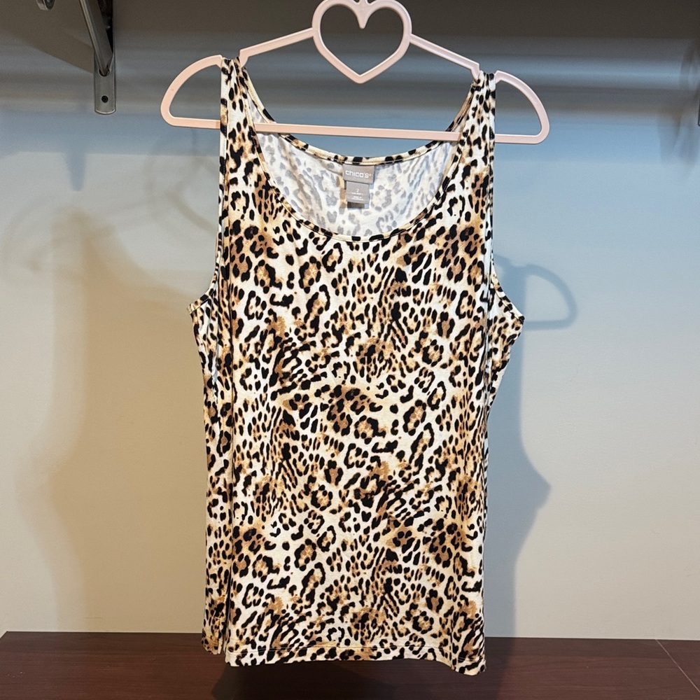 Chico's Animal Print Tank Top (Size: 2 = L)